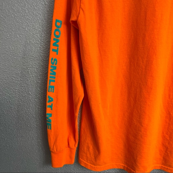 Billie Eilish Don't Smile At Me Neon Orange Longsleeve Shirt - Picture 4 of 5